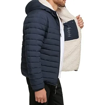 Stylish Calvin Klein Men's Hooded Down Jacket - True Navy