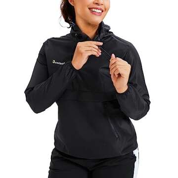 Junlan Sauna Suit for Women Sweat Jacket Gym Workout Vest Sweat Suits for Women (A.Black Tops Only,Small)