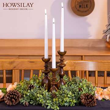 HOWSILAY Candle Holder Wood Candle Holders for Table Centerpiece Candlestick Holders Modern Farmhous...