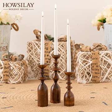 Elegant HOWSILAY Wood Candle Holders for Any Home Decor