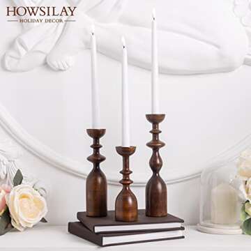Elegant HOWSILAY Wood Candle Holders for Any Home Decor