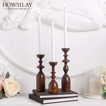 Elegant HOWSILAY Wood Candle Holders for Any Home Decor