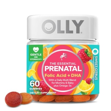 Olly The Essential Prenatal Gummy Multivitamin for Expecting Moms, 60 Count