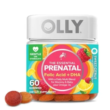 Olly The Essential Prenatal Gummy Multivitamin for Expecting Moms, 60 Count