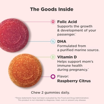 OLLY Prenatal Gummy Multivitamin, Delicious Support for Moms