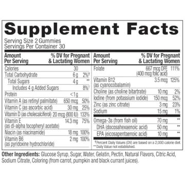 OLLY Prenatal Gummy Multivitamin, Delicious Support for Moms