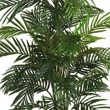 Nearly Natural 5263-0308 56in. Areca Palm Silk Tree with Basket, Green,30" x 32" x 56"