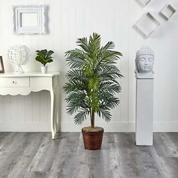 Nearly Natural 56 inch Areca Palm Silk Tree for Home Decor