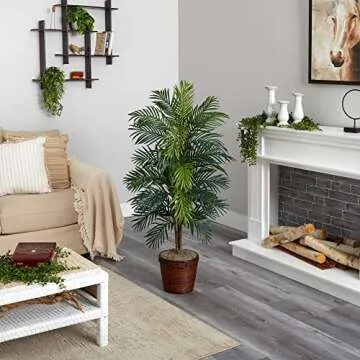 Nearly Natural 56 inch Areca Palm Silk Tree for Home Decor