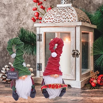 Adorable 7" Etistta Christmas Garden Gnomes Set of 2