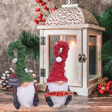 Adorable 7" Etistta Christmas Garden Gnomes Set of 2