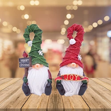 Adorable 7" Etistta Christmas Garden Gnomes Set of 2