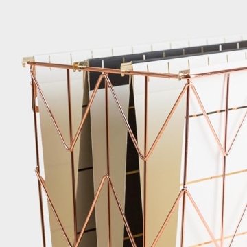 U Brands Copper/Rose Gold Hanging File Organizer - Stylish Storage Solution