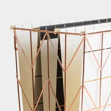 U Brands Copper/Rose Gold Hanging File Organizer - Stylish Storage Solution