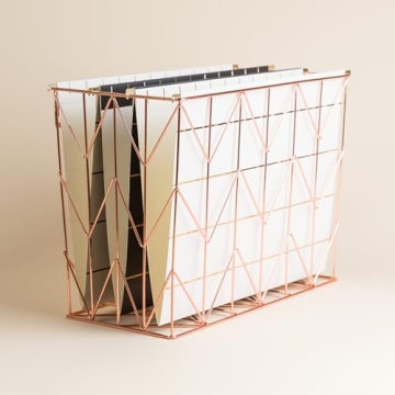 U Brands Copper/Rose Gold Hanging File Organizer - Stylish Storage Solution
