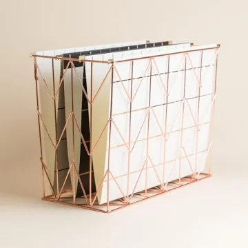 U Brands Copper/Rose Gold Hanging File Organizer - Stylish Storage Solution
