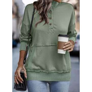 SHEWIN Women’s Casual Long Sleeve Oversized Sweatshirt for Fall 2024
