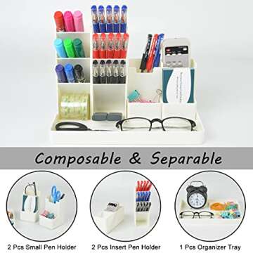 Office Pen Organizer for Desk, Small Desk Organizer for Stationery Supplies, Cute Pencil Holders & Pen Holders for Kids, Art Supplies & Marker Storage Organizer for Office, School, Home, Green