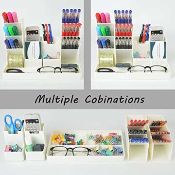 Office Pen Organizer for Desk, Small Desk Organizer for Stationery Supplies, Cute Pencil Holders & Pen Holders for Kids, Art Supplies & Marker Storage Organizer for Office, School, Home, Green