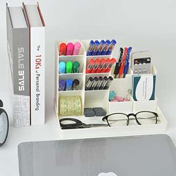 Office Pen Organizer for Desk, Small Desk Organizer for Stationery Supplies, Cute Pencil Holders & Pen Holders for Kids, Art Supplies & Marker Storage Organizer for Office, School, Home, Green