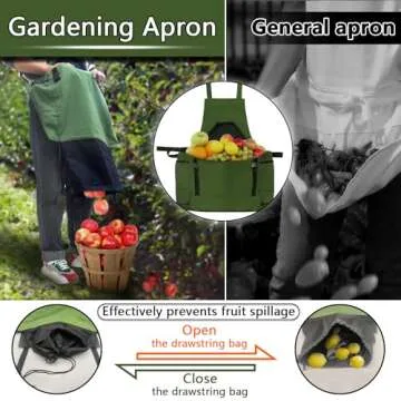 Gardening Apron, Harvest Apron Gardening Gifts for Men Gardening Apron with Pockets for Women, Green