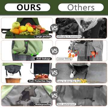 Gardening Apron, Harvest Apron Gardening Gifts for Men Gardening Apron with Pockets for Women, Green