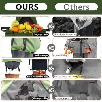 Gardening Apron, Harvest Apron Gardening Gifts for Men Gardening Apron with Pockets for Women, Green