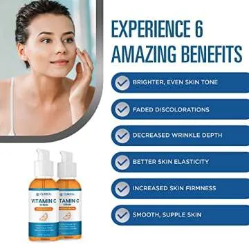 Clinical Effects Vitamin C Serum - Skin Brightening Serum with Hyaluronic Acid - Antioxidant Serum for Face - Sensitive, Acne-Prone, Dry and Combination Skin Care Product - 1 oz. - Made in the USA