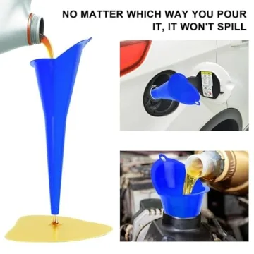 Long-Neck Oil Funnel for Automotive - Multi-Function Accessory