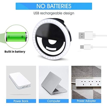 NAMTHEUN Rechargeable Selfie Ring Light for Streamers