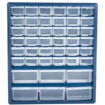 Plastic Storage Drawers – 42 Compartment Organizer – Desktop or Wall Mount Container for Hardware, Parts, Crafts, Beads, or Tools by Stalwart, 10 Targets