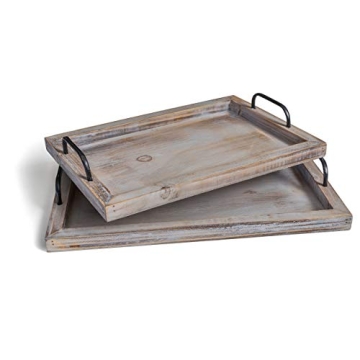 Besti Rustic Food Serving Trays - Set of 2 Stylish Decor