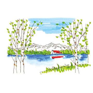 Kuretake ZIG FUDEBIYORI Brush Pens 12 colors set, AP-Certified, Odourless, Xylene free, Flexible Hard brush tip, Effective for both details and larger spaces, Professional quality, Made in Japan