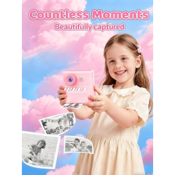HODDRCCN Kids Camera Instant Print Pink - 1080P HD Instant Fun Toy for Everyone 3-12