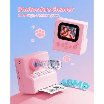 Kids Instant Print Camera - 1080P HD Fun Toy for Ages 3-12