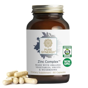 PURE SYNERGY Zinc Complex | Immune Support Supplement | Natural, Vegan Zinc Complex with Vitamin C a...