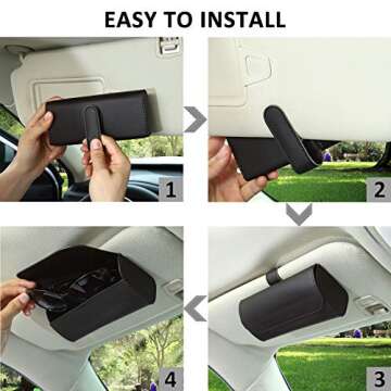 Accmor Sunglasses Holder for Car Sun Visor, Auto Eyeglasses Protective Storage Case, Vehicle Visor Accessories Organizer Box