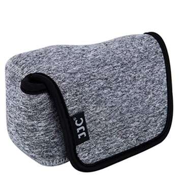 JJC Grey Water Resistant Ultra Light Neoprene Camera Case, Pouch Bag, Compatible with Sony a6600 a65...