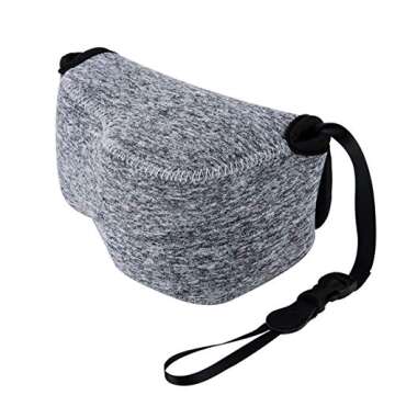 JJC Grey Water Resistant Ultra Light Neoprene Camera Case, Pouch Bag, Compatible with Sony a6600 a6500 a6400 a6300 a6100 a6000 a5100 +16-50mm Lens Pancake Lense & Panasonic LX100 LX100 II Sigma FP