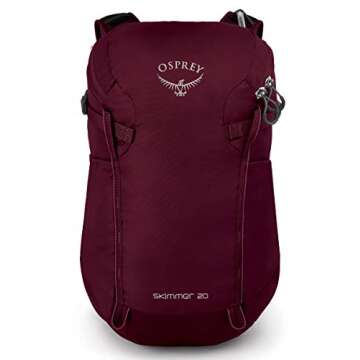 Osprey Skimmer 20L Women's Hiking Backpack with Hydraulics Reservoir, Plum Red