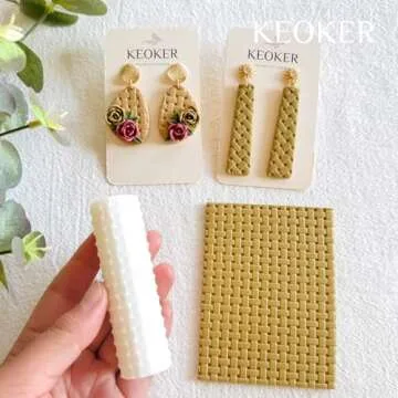 KEOKER Polymer Clay Texture Roller - Perfect for Earrings and Unique Textures