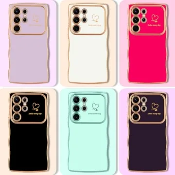 Cute Wave Frame Phone Case for Galaxy S24 Ultra