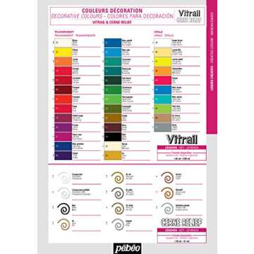 Pebeo Vitrail, Stained Glass Effect Paint, 45 ml Bottle - Sky Blue