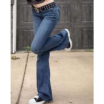 Y2K Cute Low Waisted Flare Trousers Jeans Vintage Aesthetic Cargo Pants Slim Pockets Harajuku Joggers 90s Streetwear