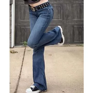 Y2K Cute Low Waisted Flare Trousers for Streetwear Fans