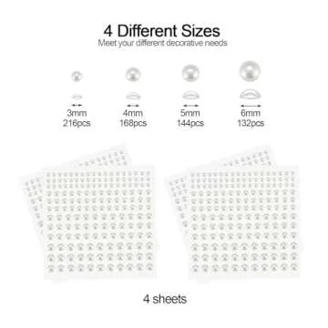 BlingKingdom 660pcs Self Adhesive Pearl Stickers for Crafts