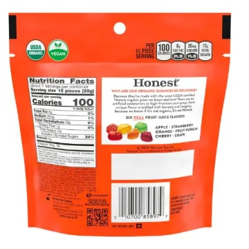 HONEST Organic Fruit Gummies 7oz Bags - Healthy & Vegan