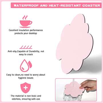 MANBASNAKE Cloud Mouse Pad Wrist Support,Leather Cushion Memory Foam,Leather Waterproof Coaster,Ergonomic Palm Rest for Computer,Laptop,Office Work,PC Gaming,Wrist/Elbow Pain Relief (Pink)