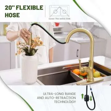 Luxurious APPASO Gold Kitchen Faucet with Pull Down Sprayer