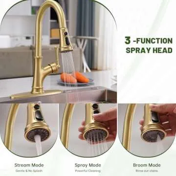 Luxurious APPASO Gold Kitchen Faucet with Pull Down Sprayer
